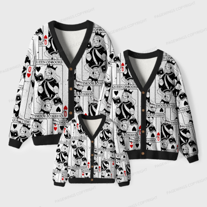 Pagewings Queen Of Books Unisex Ugly Cardigan Sweaters