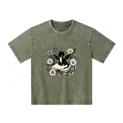 Pagewings Bookworm Dragon Unisex Kids Washed T-shirt