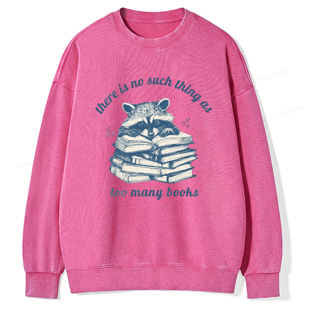 Pagewing Book Lover Raccoon Unisex Washed Sweatshirt
