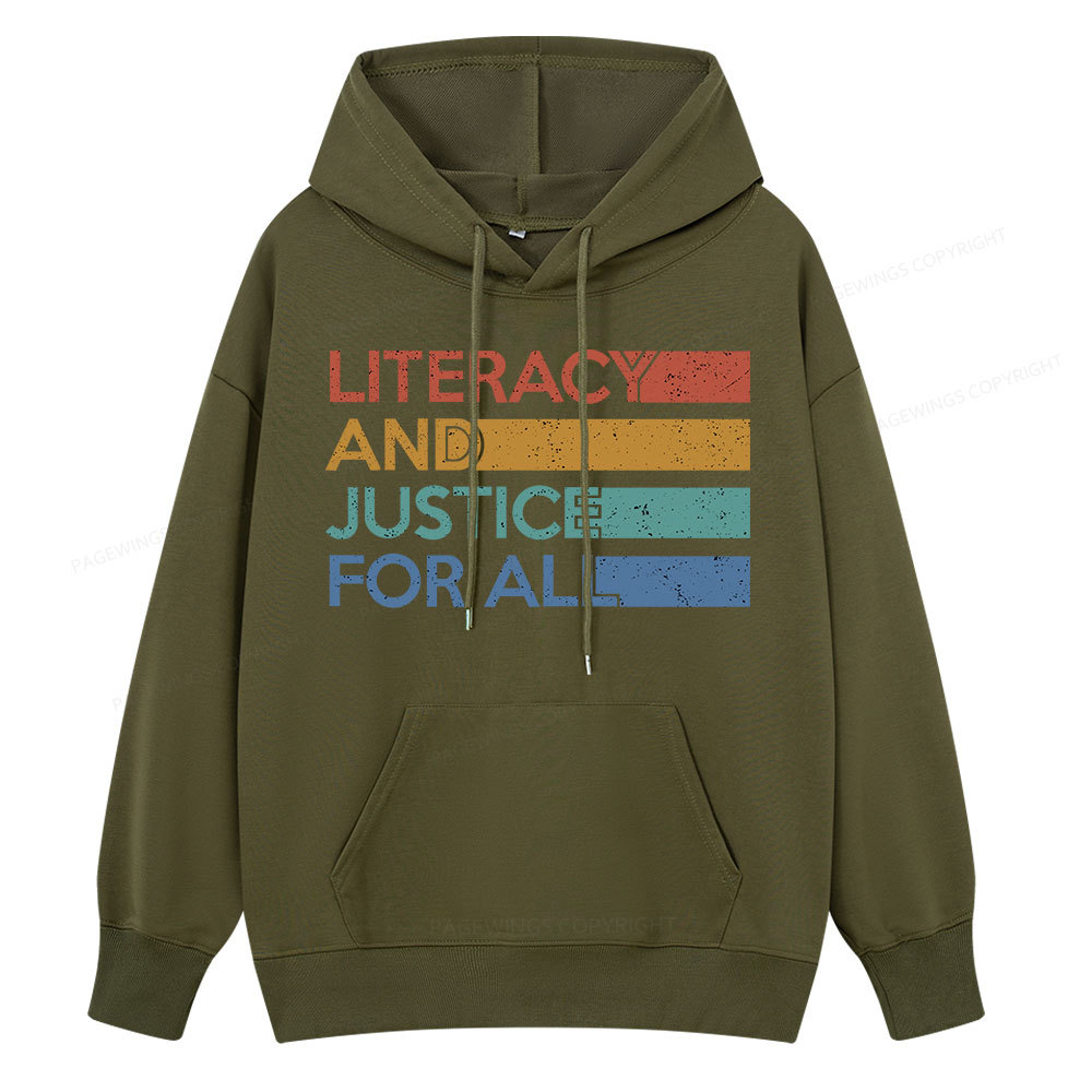 Pagewing Literacy and Justice For All Unisex Classic Hoodie