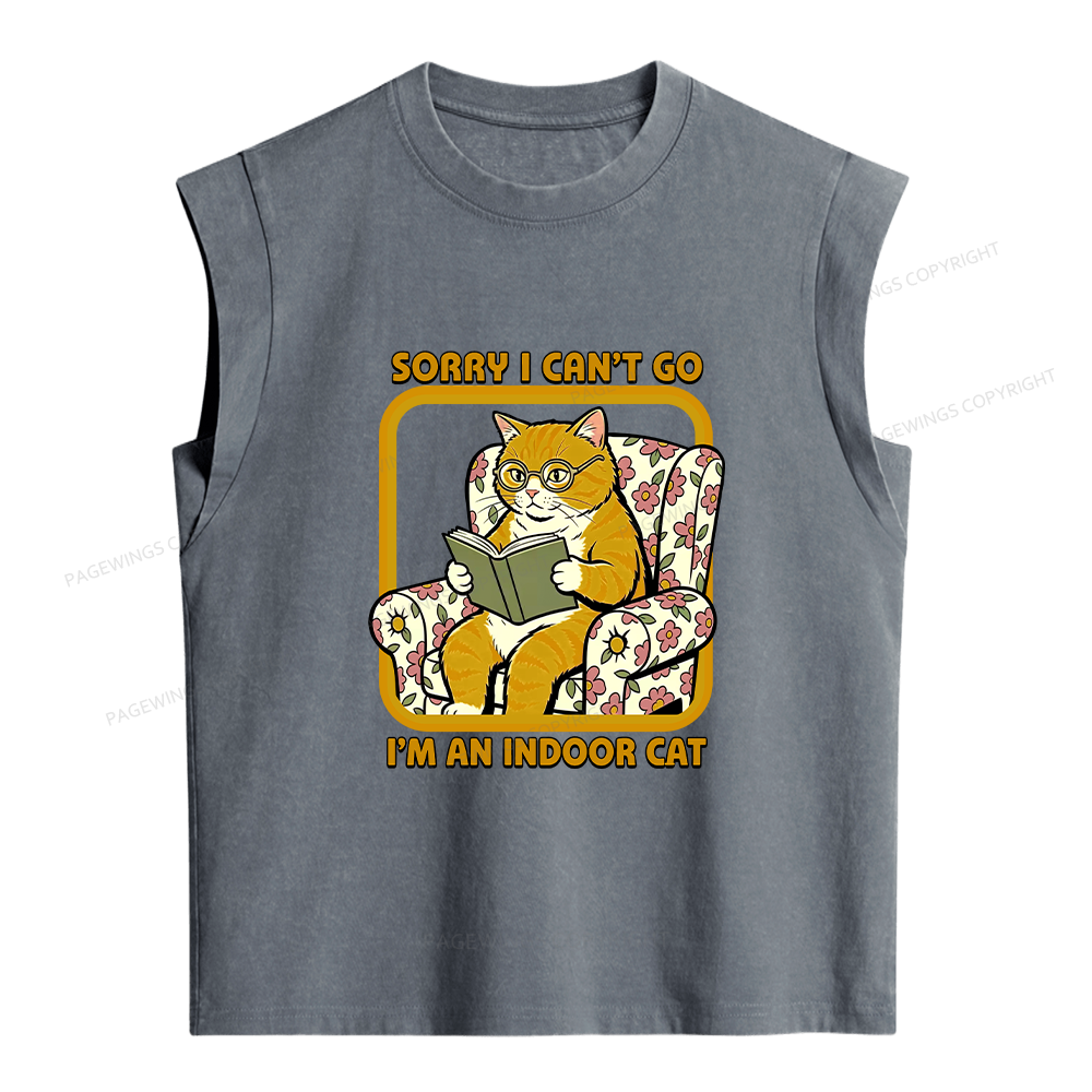 Pagewing Sorry I Can't Go Women's Washed Tank Top