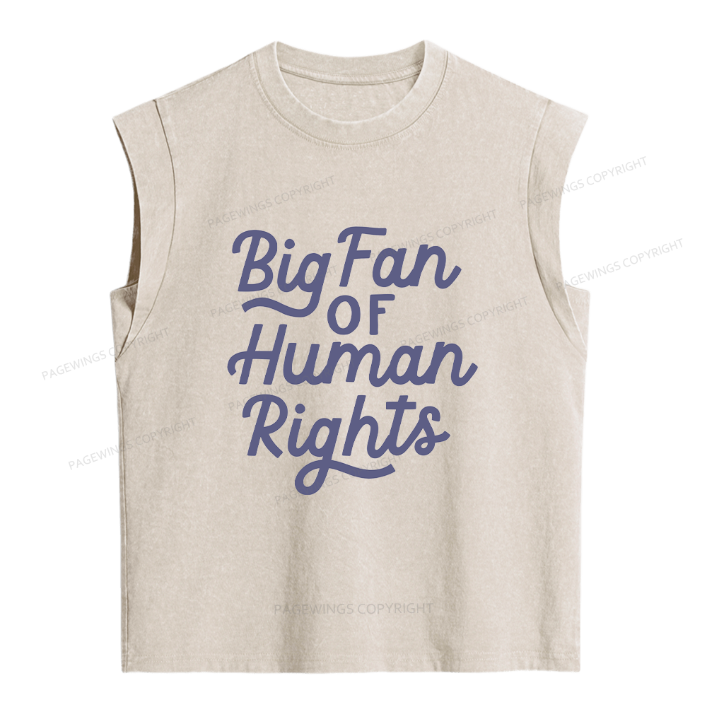 Pagewings Big Fan of Human Rights Women's Washed Tank Top