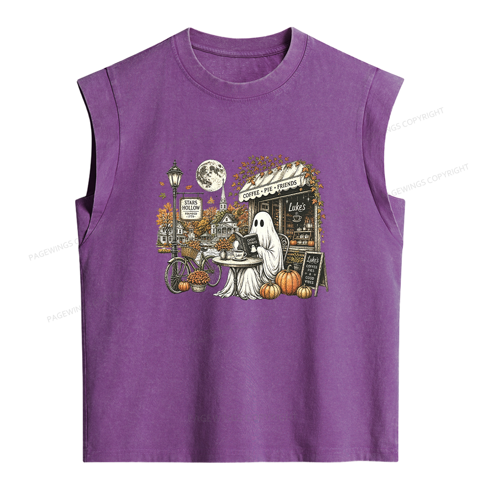 Pagewings Stars Hollow Ghost Women's Washed Tank Top