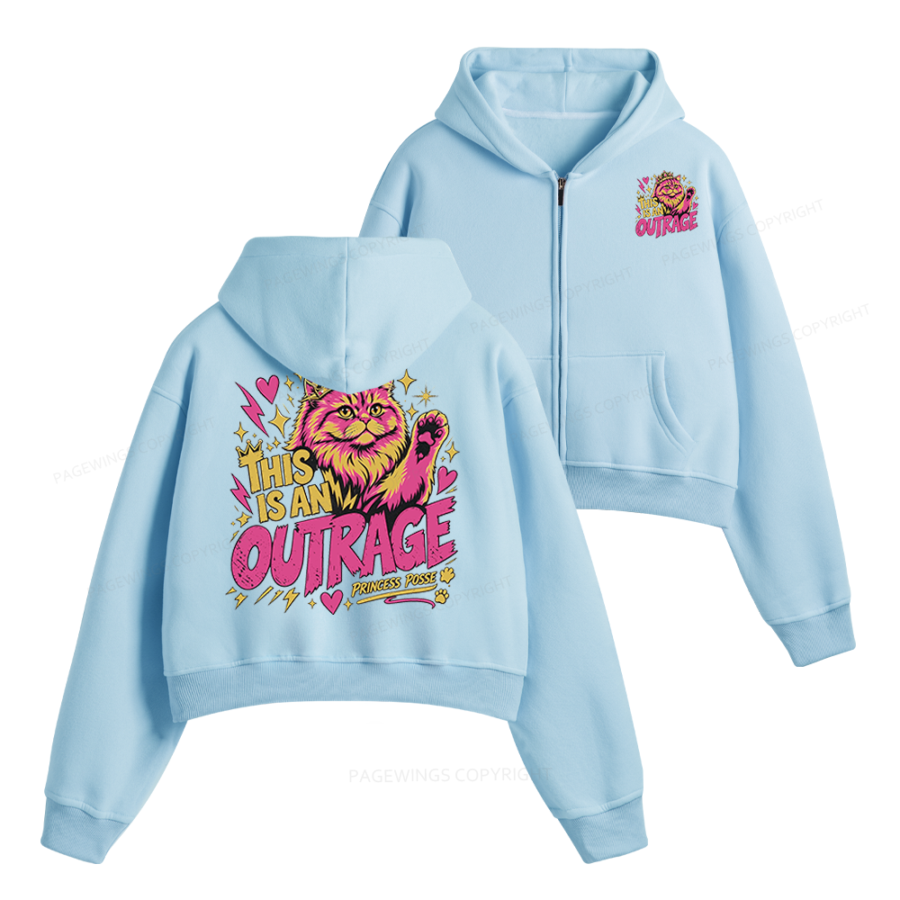 Pagewings This Is An Outrage Fleece Zip-Up Hoodie