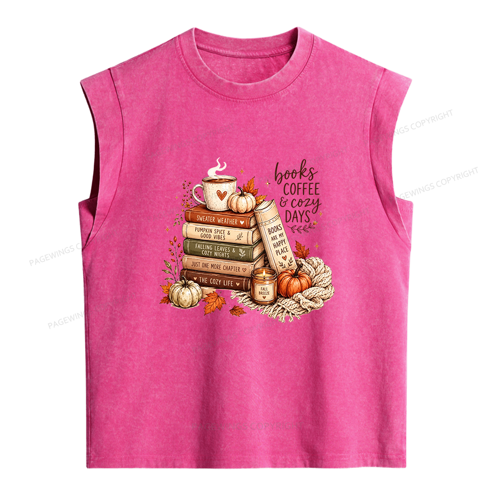 Pagewings Fall Bookish Women's Washed Tank Top