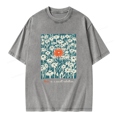 Pagewings Hope Is A Small Rebellion Unisex Washed T-shirt