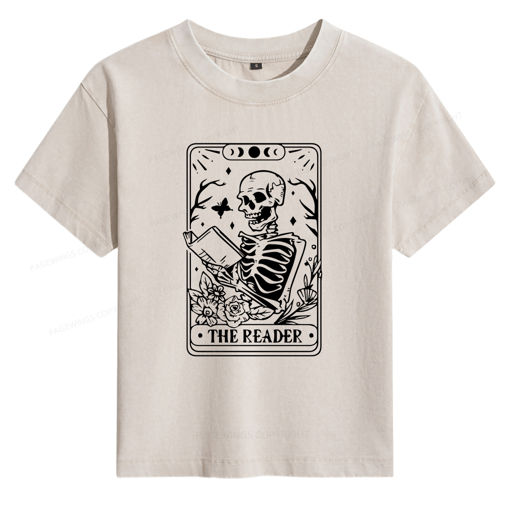 Pagewings Halloween The Reader Tarot Card Women's Washed T-shirt