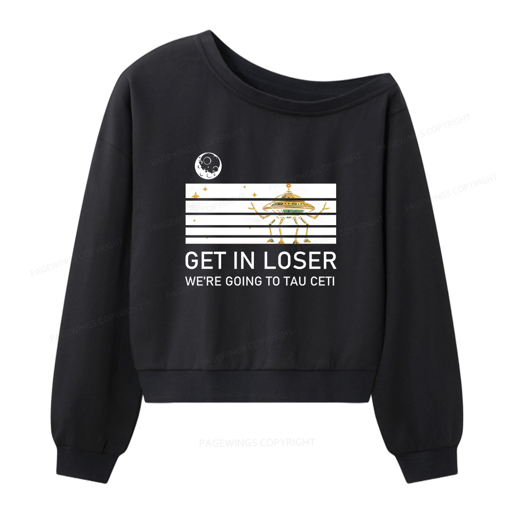 Pagewings Going to Tau Ceti Women Off Shoulder Sweatshirt