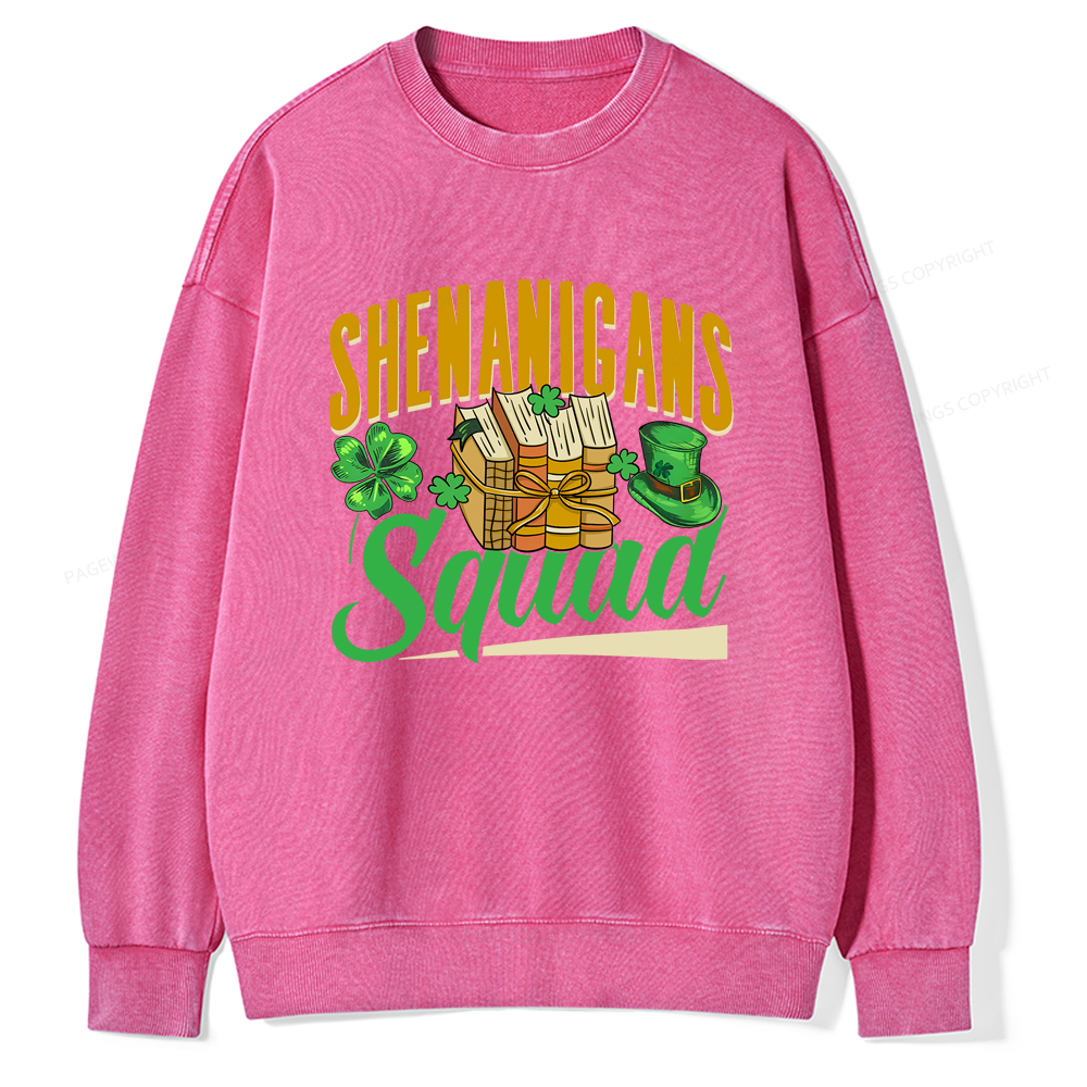 Pagewings Shenanigans Squad Unisex Washed Sweatshirt