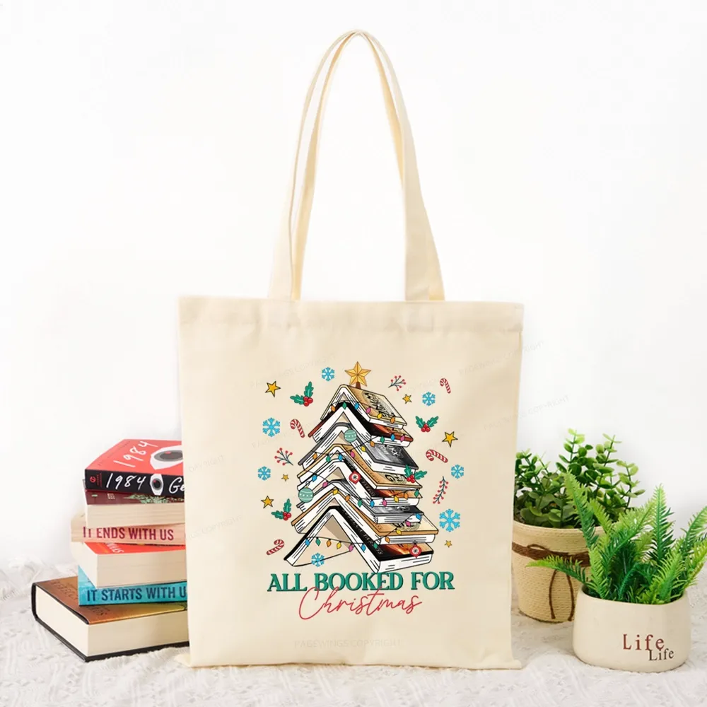 Pagewings Fourth Wing All Booked For Christmas Christmas Tote Bag