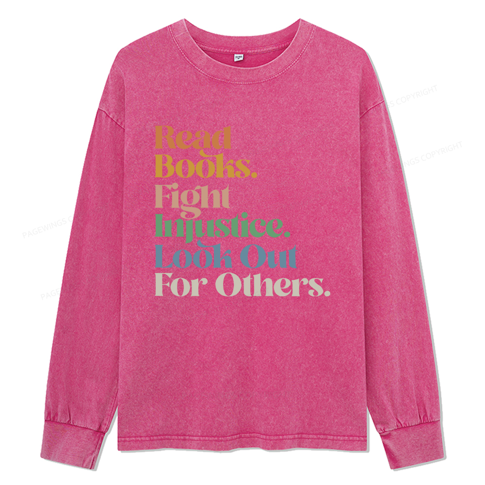 pagewings Read Banned Books Unisex Washed Long Sleeve T-shirt