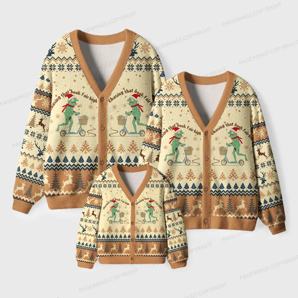 Pagewings Don’t Look For Logic In Breaking That Book Unisex Ugly Cardigan Sweaters