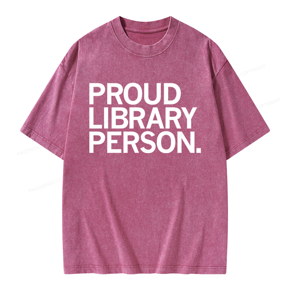 Pagewings Proud Library Person Unisex Washed T-shirt
