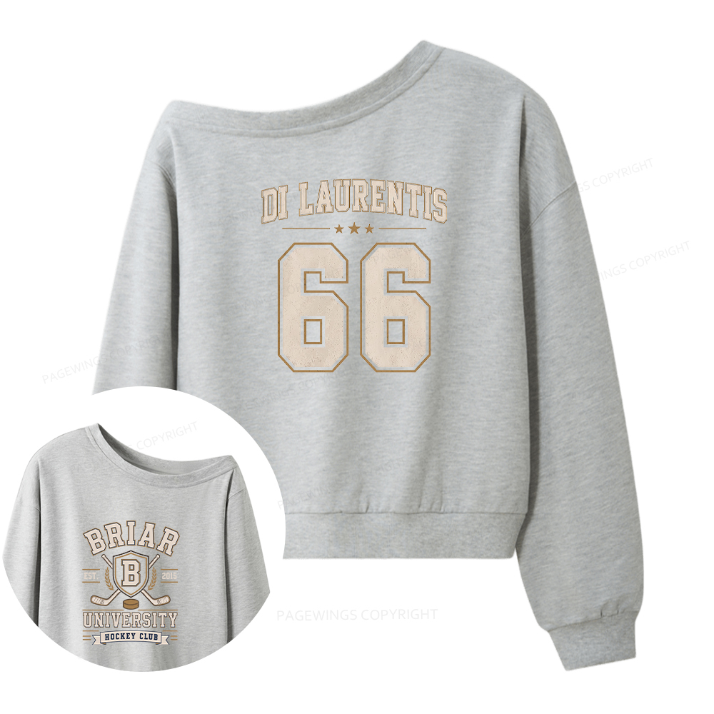 Pagewings Hockey Romance Women Off Shoulder Sweatshirt