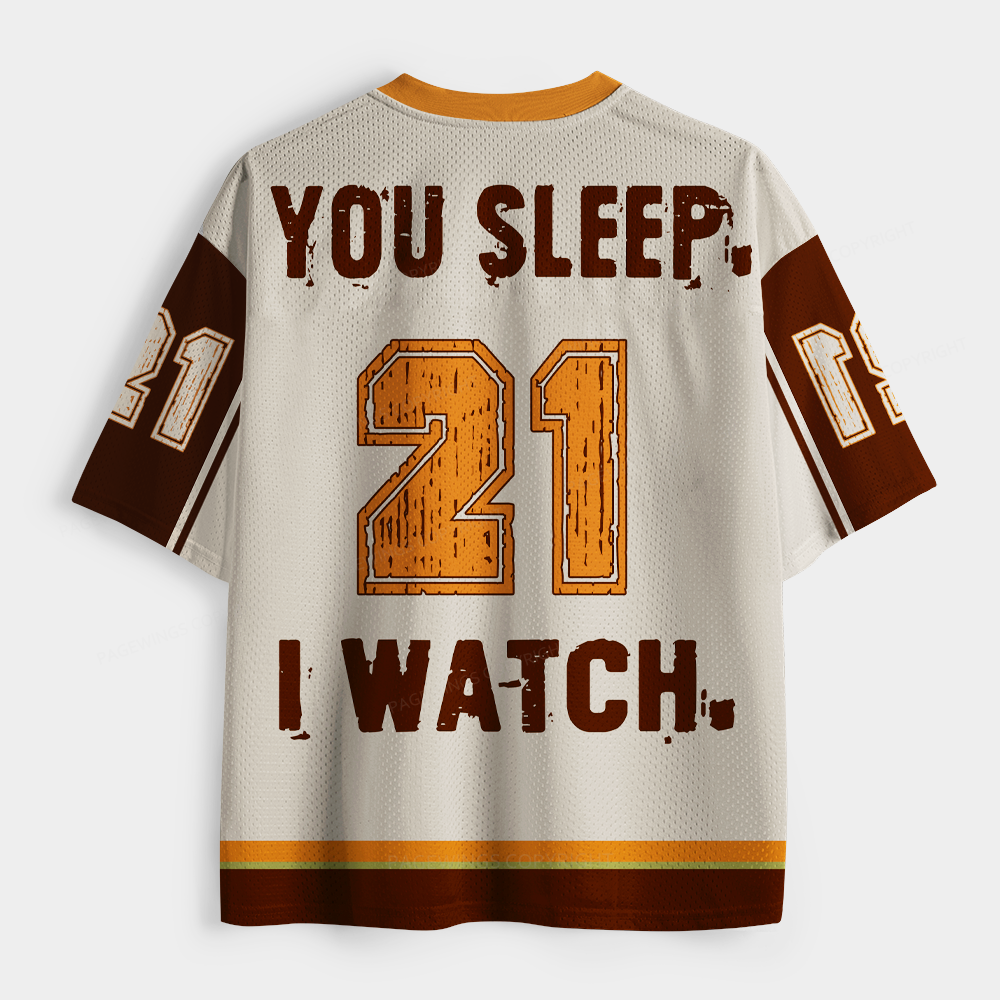 Pagewings You Sleep I Watch Unisex Mesh Jersey