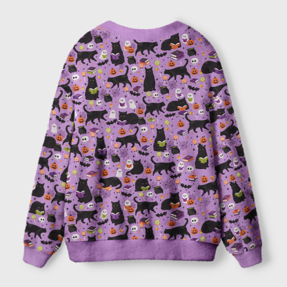 Pagewings Halloween Bookish Light Knit Unisex Cardigan Sweaters
