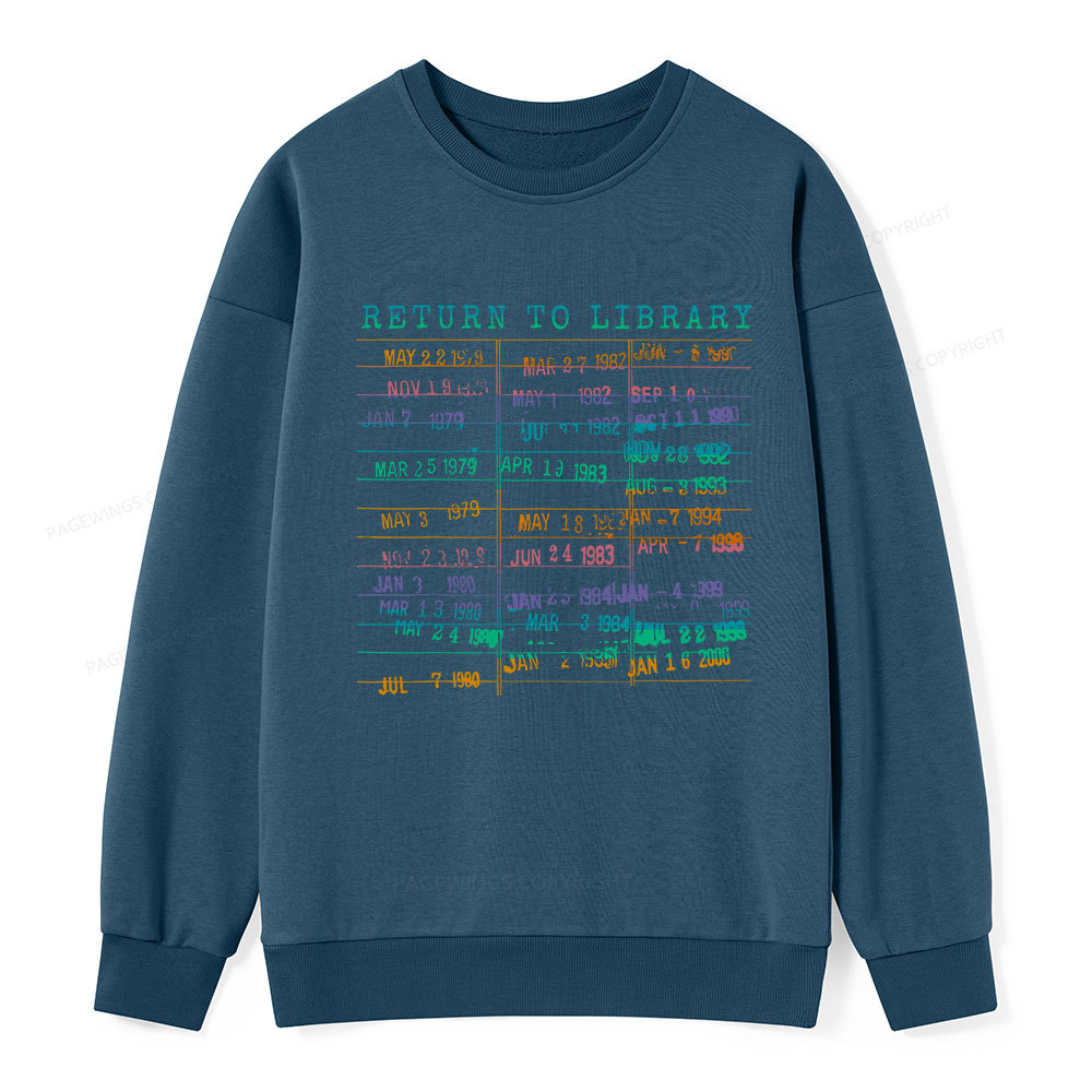 Pagewing Vintage Library Rainbow Unisex Classic Sweatshirt