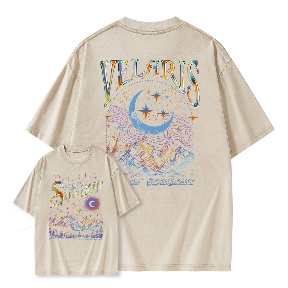 Pagewings Velaris City Of Starlight ACOTAR Two-Sided Unisex Washed T-shirt