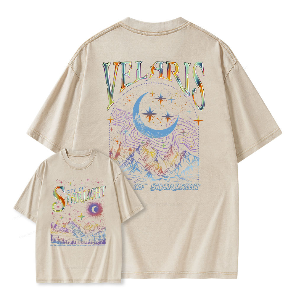 Pagewings Velaris City Of Starlight ACOTAR Two-Sided Unisex Washed T-shirt