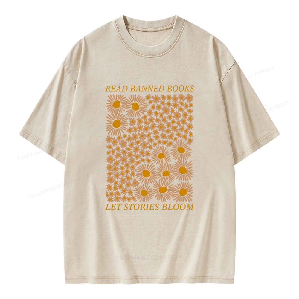 Pagewings Read Banned Books Unisex Washed T-shirt