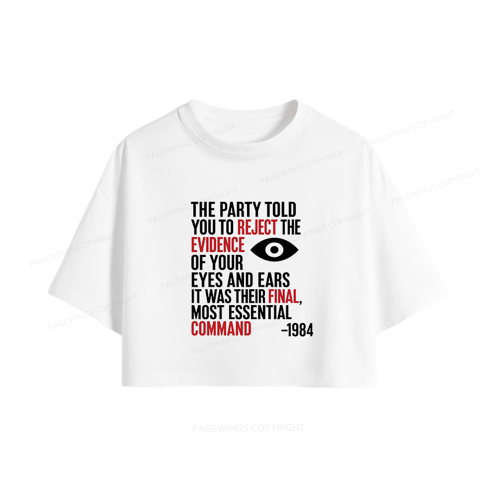 Pagewings Dystopia Quote Women Crop Tops