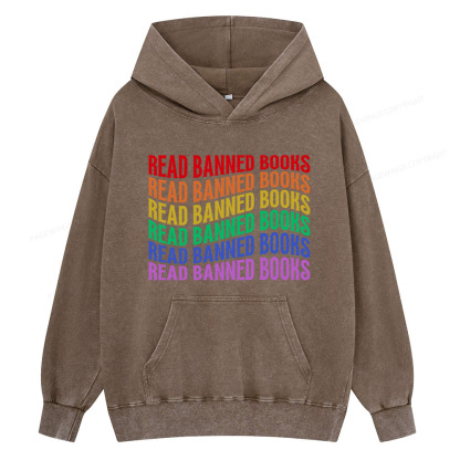 Pagewing Read Banned Books Unisex Washed Hoodie