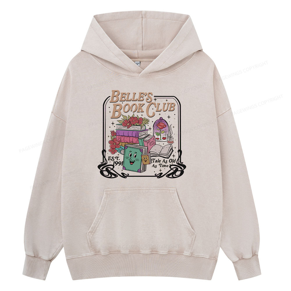 Pagewing Belle's Book Club Unisex Washed Hoodie