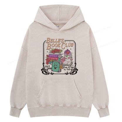 Pagewing Belle's Book Club Unisex Washed Hoodie