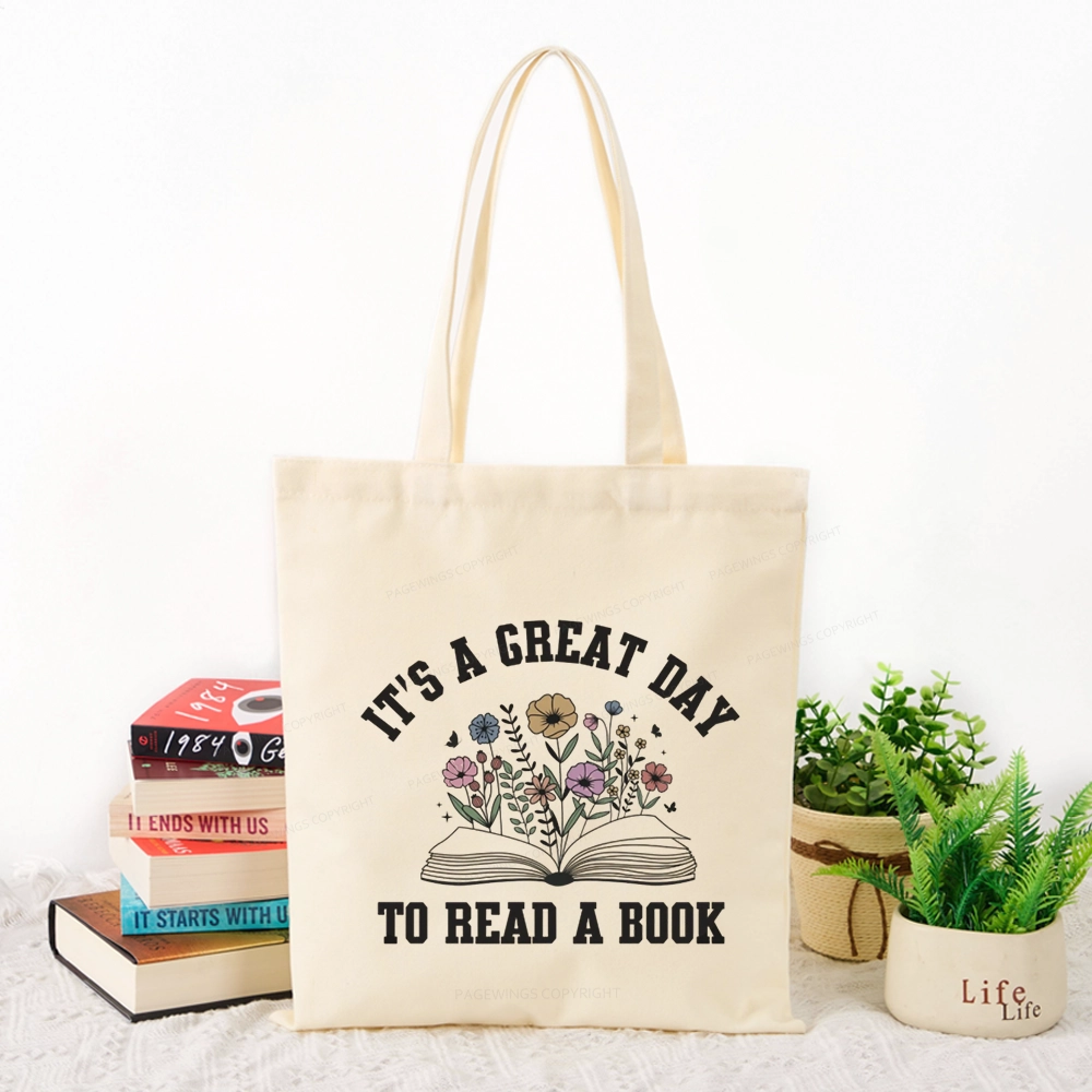 Pagewings It's Great Day to Read a Book Tote Bag