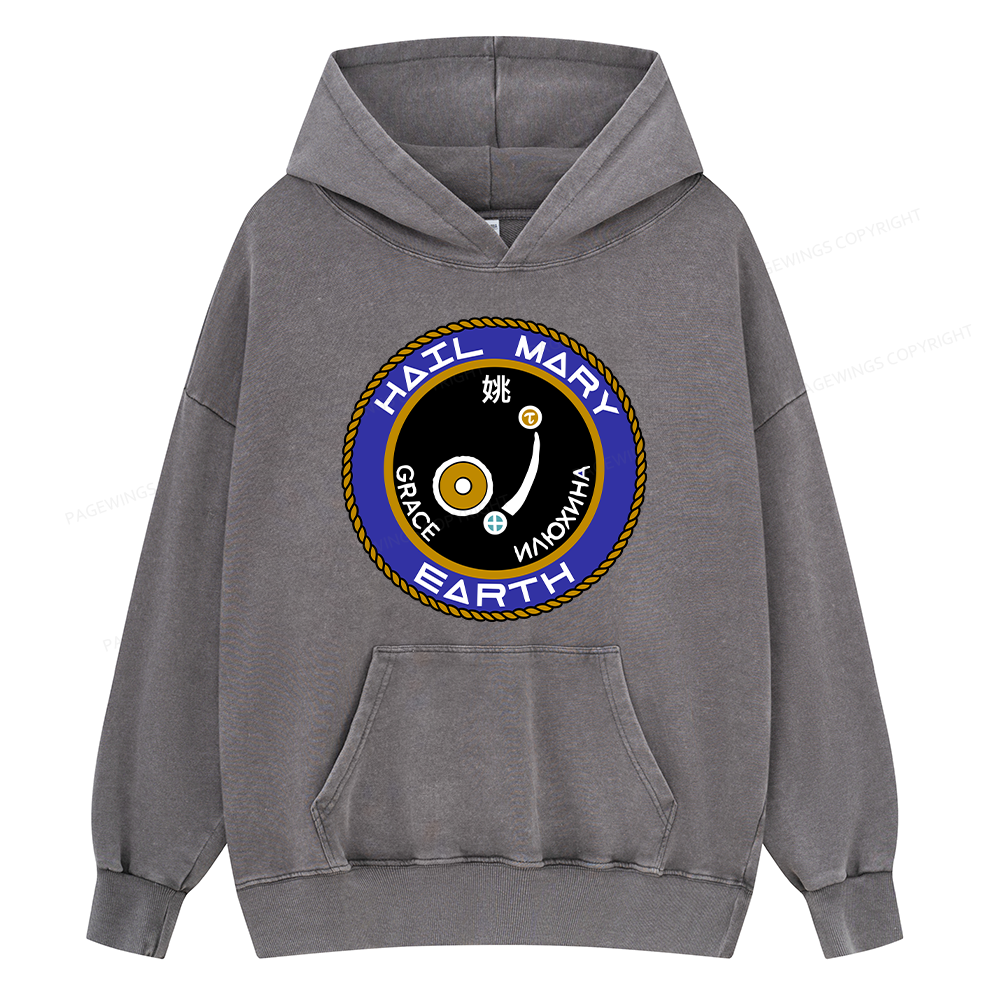 Pagewings Mission Patch Unisex Washed Hoodie