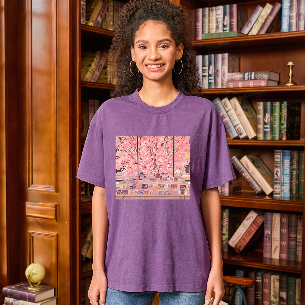Pagewings Cozy Reading Unisex Washed T-shirt