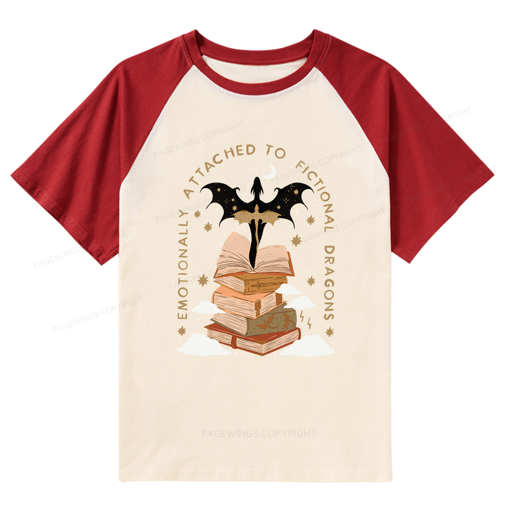 Pagewings Fantasy Romance Reader Gift Romantacy Raglan T-shirt