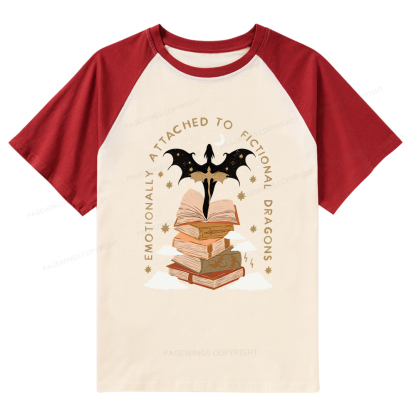 Pagewings Fantasy Romance Reader Gift Romantacy Raglan T-shirt