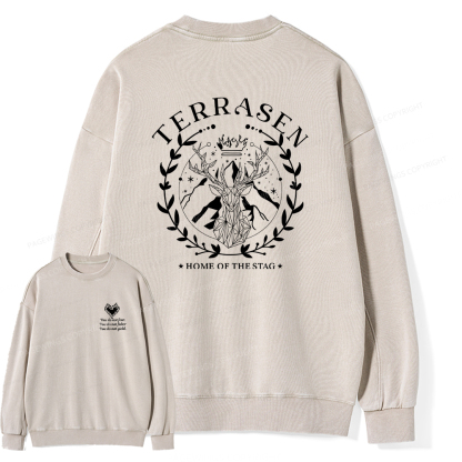 Pagewings Fireheart Embroidery Unisex Washed Sweatshirt