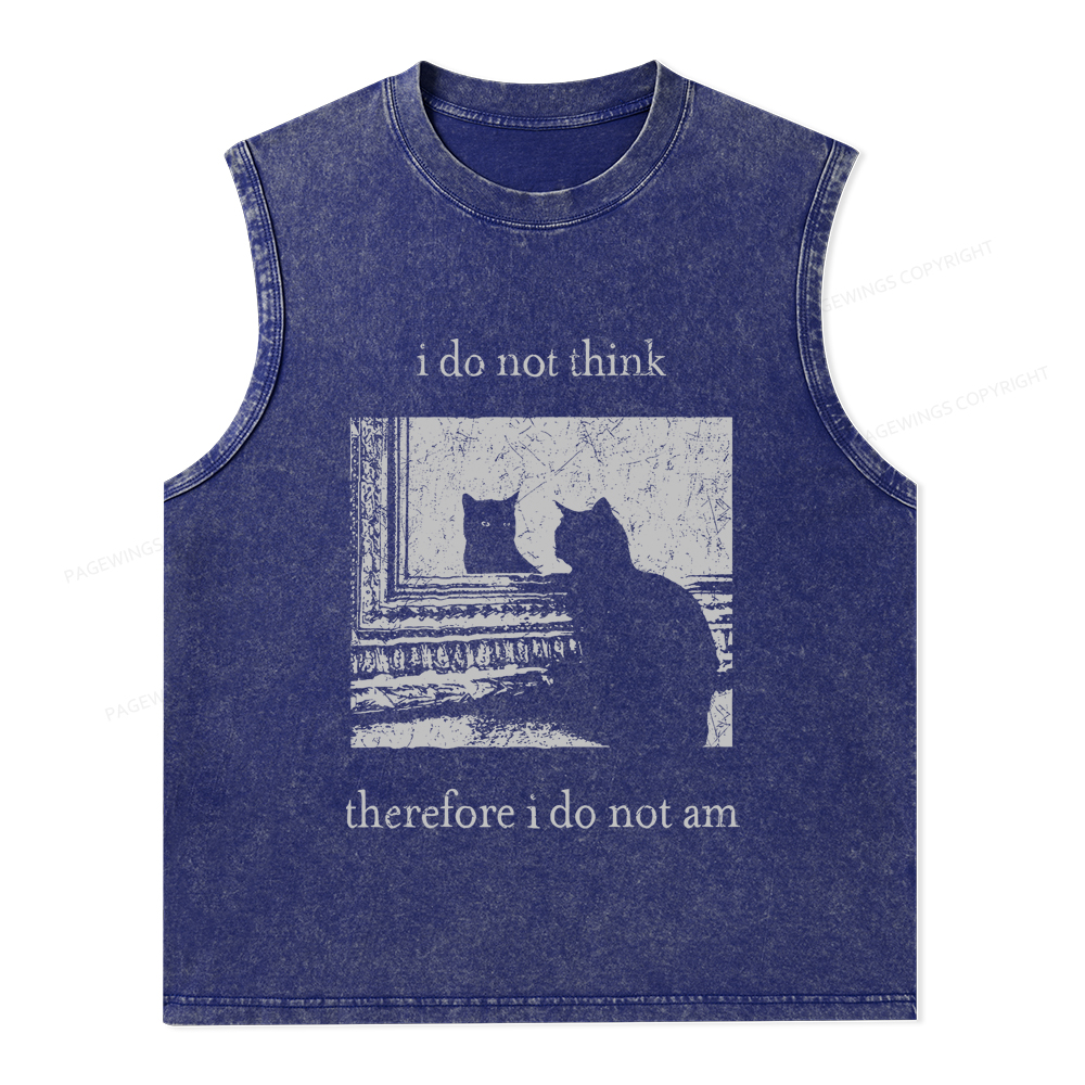 Pagewings I Do Not Think Therefore I Do Not Am Unisex Washed Tank Top