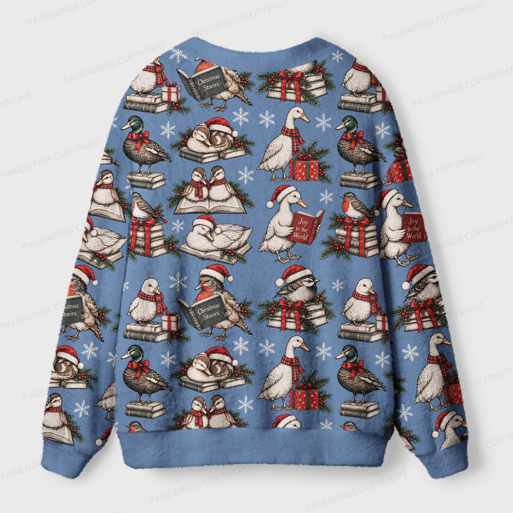 Pagewings Christmas Bookish Light Knit Unisex Cardigan Sweaters