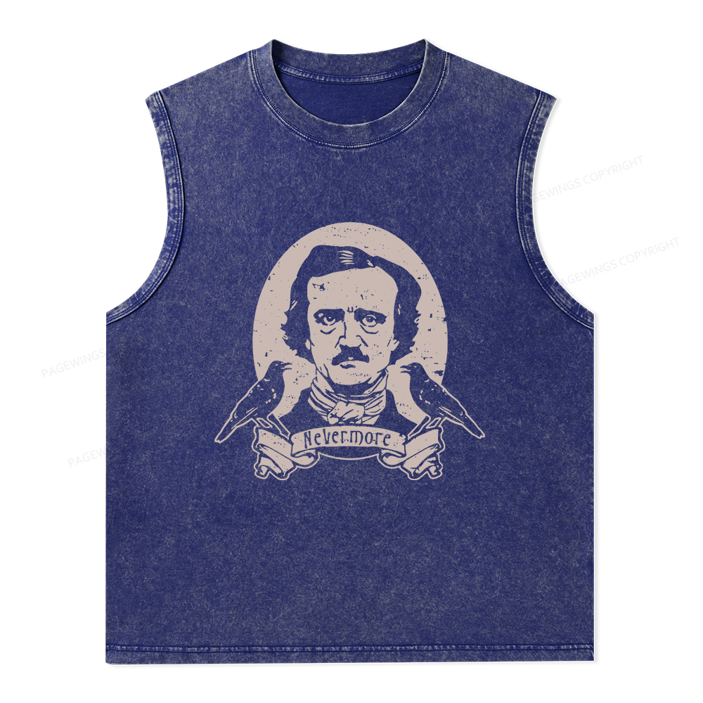 Pagewings Literary Vintage Stephen Allen King HP Lovecraft Book Unisex Washed Tank Top