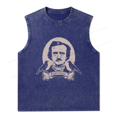 Pagewings Literary Vintage Stephen Allen King HP Lovecraft Book Unisex Washed Tank Top