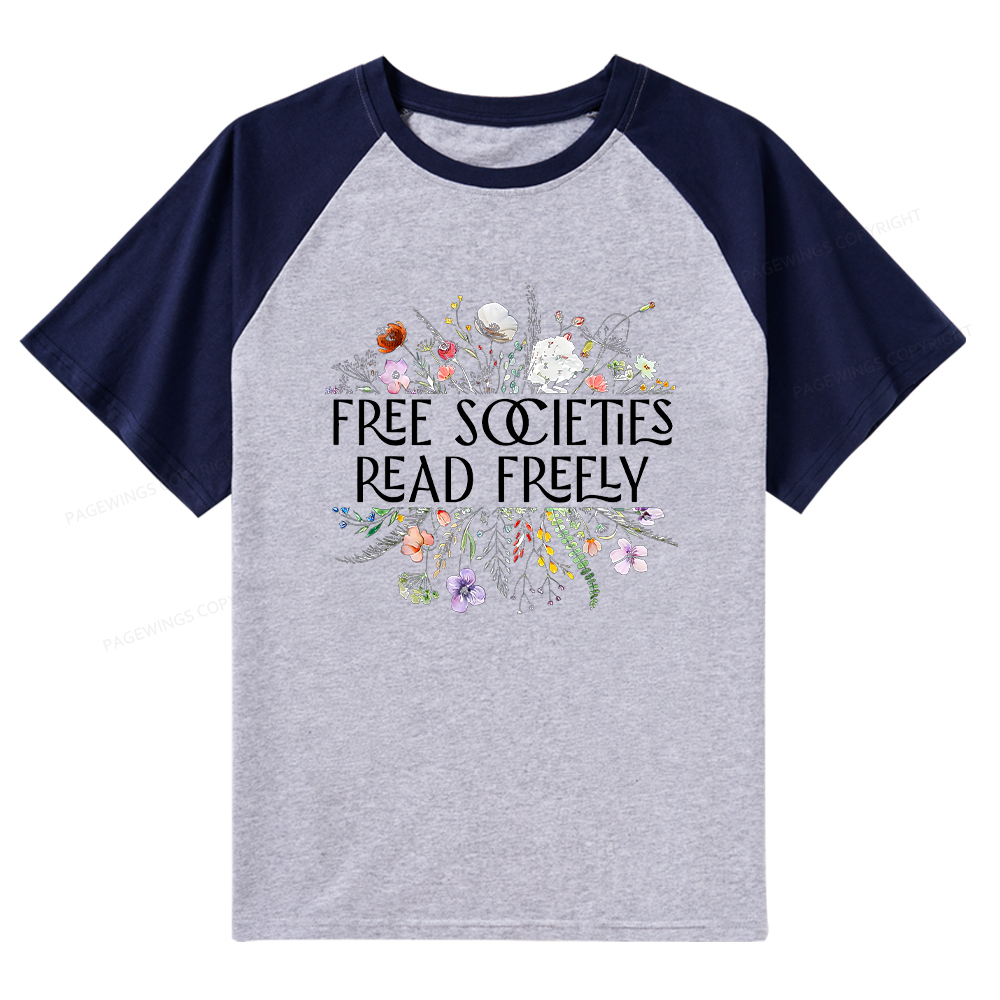Pagewings Library Readers Make Leaders Jersey Short Sleeve Tee Raglan 