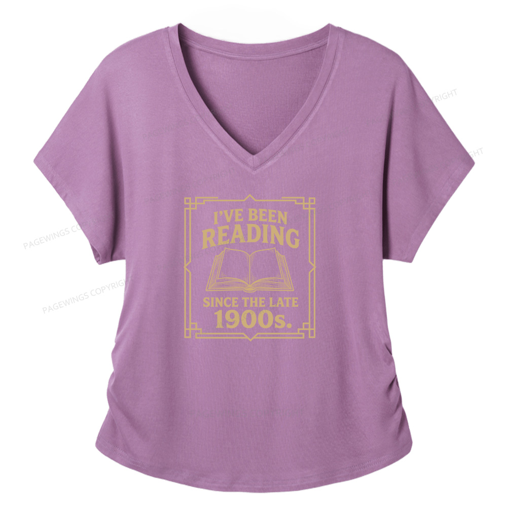 Pagewings I’ve Been Reading Soft Women's Modal V-neck T-shirt