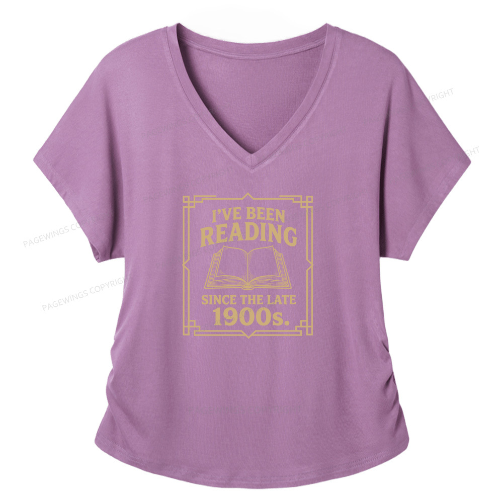 Pagewings I’ve Been Reading Soft Women's Modal V-neck T-shirt
