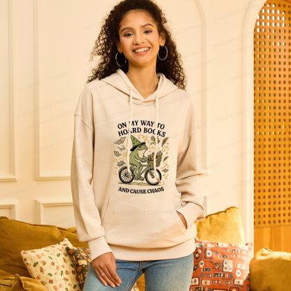 Pagewings On My Way To Hoard Books And Cause Chaos Unisex Classic Hoodie