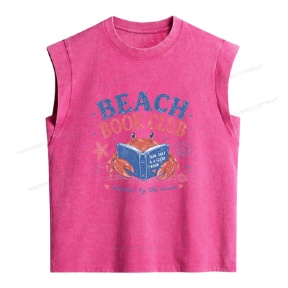 Pagewings Beach Book Club Women's Washed Tank Top