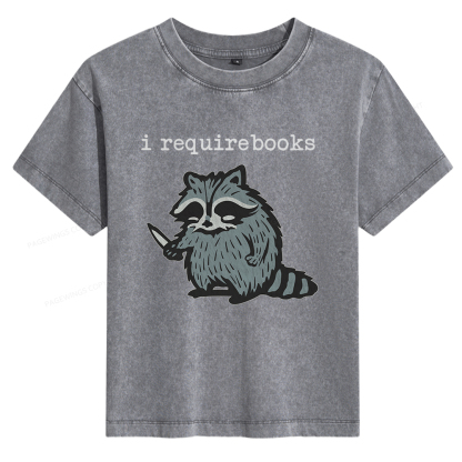 Pagewings I Require Books Women's Washed T-shirt