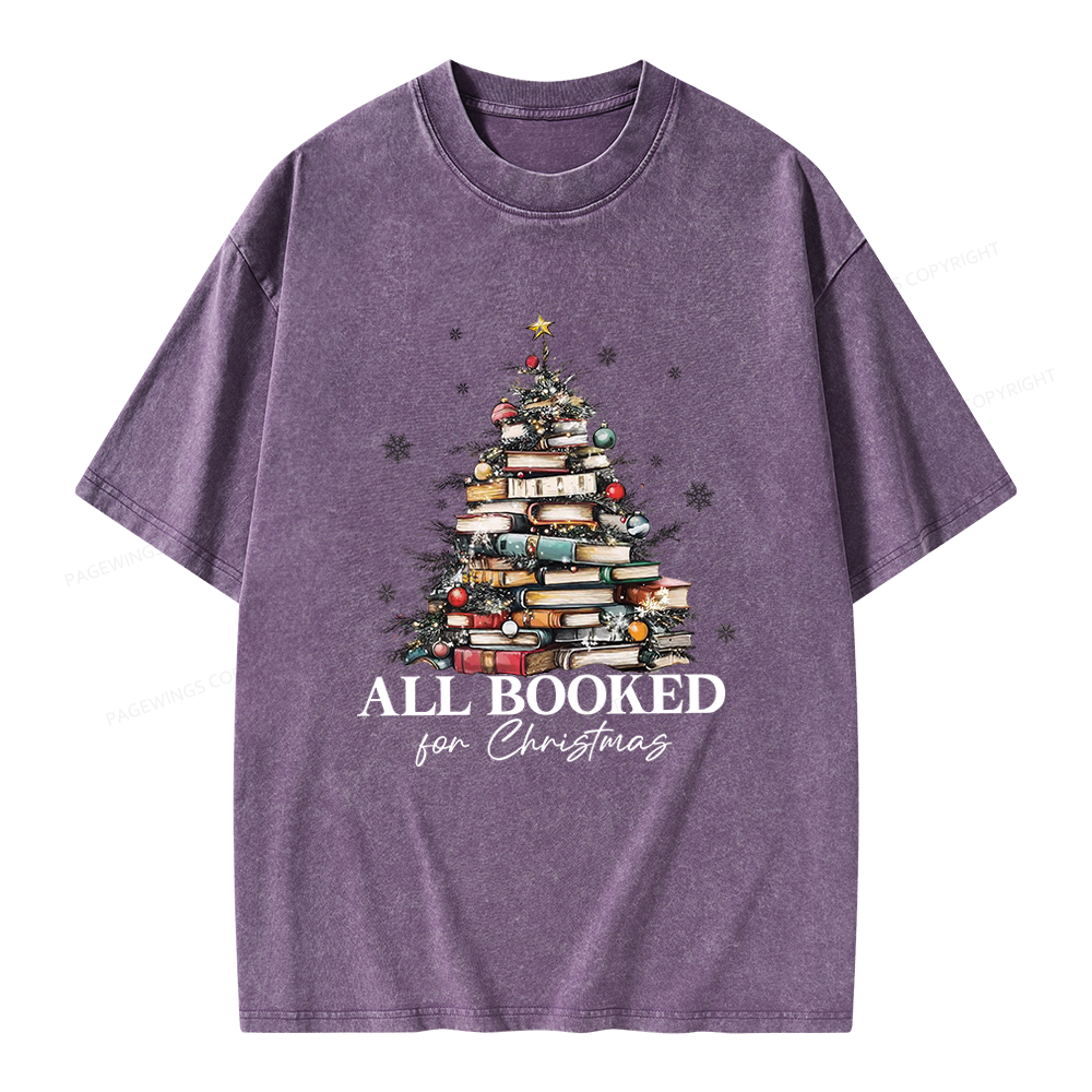 Pagewings All booked for Christmas Unisex Washed T-shirt