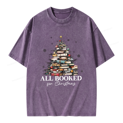 Pagewings All booked for Christmas Unisex Washed T-shirt