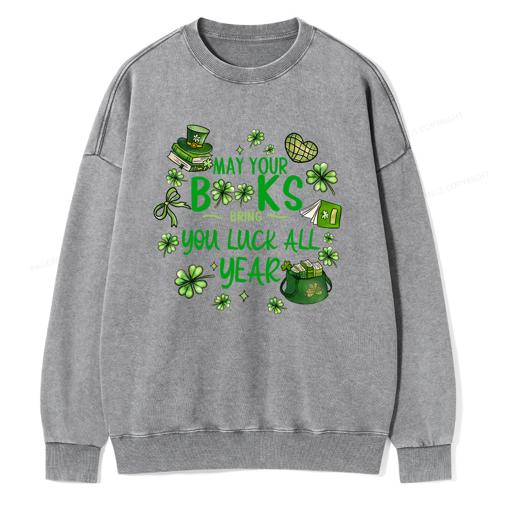 Pagewings St. Patrick's Day Lucky Unisex Washed Sweatshirt