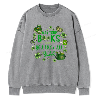 Pagewings St. Patrick's Day Lucky Unisex Washed Sweatshirt