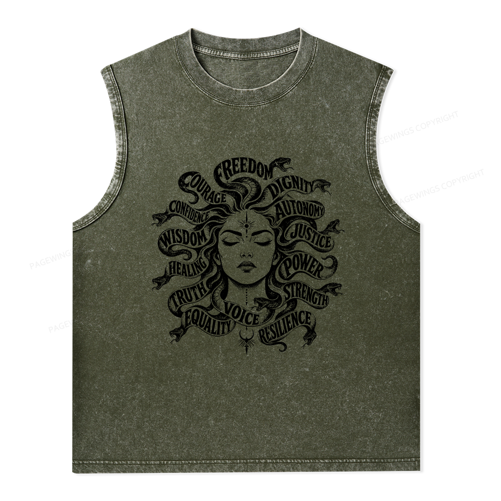 Pagewings Greek Mythology Unisex Washed Tank Top