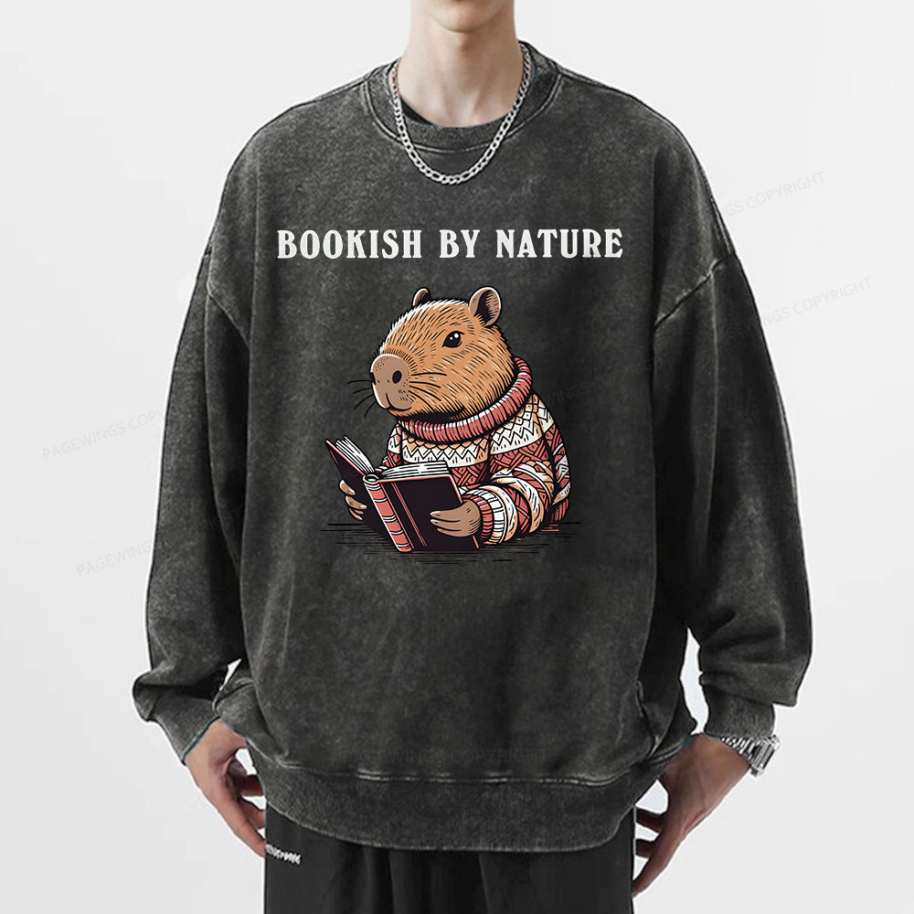 Pagewings A Book Bookish By Nature Unisex Washed Sweatshirt